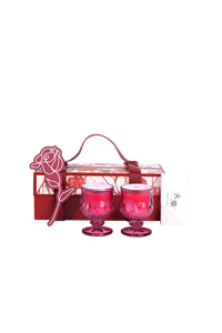 Floral Pattern Wine Glass Scented Candle Set 2Pcs Natural Soy Wax Aromatherapy <b>Gift</b> <b>Box</b> For Wedding - Product Image 1