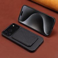 Étui de téléphone en cuir PU grain litchi avec porte-cartes magnétique et béquille, OEM/ODM Denior, directement de l'usine, logo personnalisé disponible