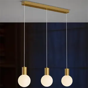 Lámpara colgante de cobre Estilo nórdico postmoderno para comedor, candelabro minimalista con personalidad sencilla y creativa, luces delanteras