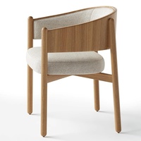 Fauteuil moderne simple avec dossier et accoudoirs, chaise de salle à manger en bois massif, revêtement en tissu, personnalisable, mobilier pour la maison, salon, restaurant