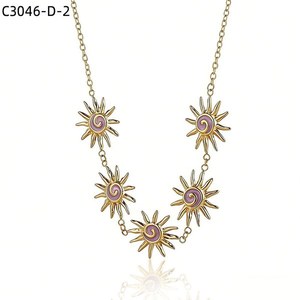 Amy Amy Fashion <b>Statement</b> <b>Necklace</b> Gold Plated Alloy Shell Star Pendant For Women Party Everyday Wearing - Product Image 4