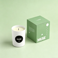 Boîte cadeau de bougies parfumées de luxe sur mesure, matériaux recyclés, forme carrée, doublure en éponge, revêtement UV, gaufrage, cosmétique