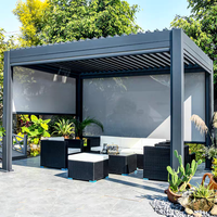 Pergola rétractable électrique intelligente sur mesure, gazebo, pavillon, aluminium, imperméable, pare-soleil extérieur pour restaurant, cour