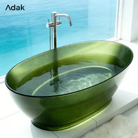 Baignoire autoportante portable en acrylique pour adulte, style moderne, grande baignoire de trempage intérieure avec drain, forme croissant