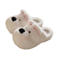 Chaussons d'intérieur chauds et moelleux pour femmes, à plateforme, avec motif de dessin animé, antidérapants, en peluche pour l'hiver