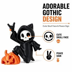 Estatua de la Parca Impresa en 3D para Halloween, Mini Figuras Decorativas con Accesorio de Calabaza, Regalo para Amigos, Familia, Oficina, Decoración de Interiores - Product Image 3