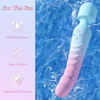 2-in-1 Heizender Silikon USB-Aufladbarer Vibrator mit 7 Vibrationsmodi AV-Stab Sexspielzeug für Frauen Doppelstimulation Masturbations-Massagegerät