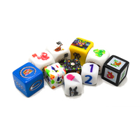 Dés à six faces personnalisés imprimés, logo personnalisé, motif gravé, dés de jeu en acrylique pour jeux de société