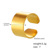 Ganku Damenring aus 18K vergoldetem Edelstahl mit PVD-Beschichtung, geometrisches Mode-Design, Persönlichkeits-Statement für Partys