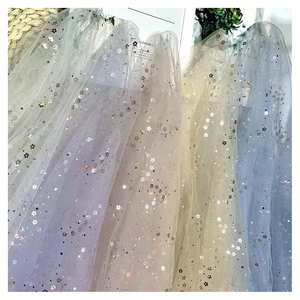 Tessuto in <span class=keywords><strong>Tulle</strong></span> con Ricami Floreali Dorati e Paillettes, Nuova Collezione 2026, Fornitore di Guangzhou - Product Image 3