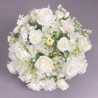 Boule de fleurs artificielles en soie : roses, hortensias, gypsophile – Fausses fleurs pour centre de table de mariage, arrangement floral de réception