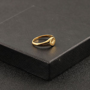 Bagues vintage en zels pour femmes, bijoux géométrique Simple et tendance, avec des signes en or 14 carats gravés, anneau pour anniversaire, en acier inoxydable - Product Image 5