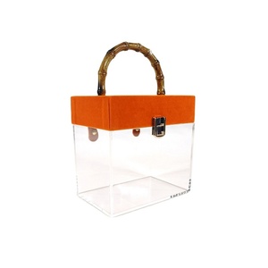 Custom clear Acrylic <b>Gift</b> <b>Empty</b> <b>Box</b> Transparent Hand Bag Bridesmaid <b>Gift</b> <b>Box</b> for Display Only - Product Image 1