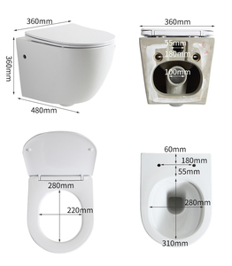 <span class=keywords><strong>WC</strong></span> mural rond en céramique sans bride KD-05WT-3 en promotion – Couleurs variées, idéal pour les salles de bain, les filles adorent le rose – Kenya - Product Image 4