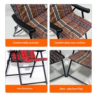 Fauteuil pliable moderne et minimaliste en fer et tissu avec accoudoirs pour la plage, le camping en plein air, utilisations multiples, réglages ajustables
