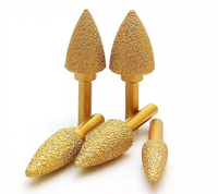 EASY LIGHT Tête de meulage diamantée brasée sous vide, queue de 6 mm, pour le meulage du fer, du métal et de la pierre, foret de meulage de forme ronde, cylindrique et en forme de balle