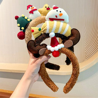 Serre-tête en peluche de Noël pour femmes, filles et enfants – Bonnets de Père Noël, bonnets de bonhomme de neige, cornes de renne, bandeaux à pompons pour fêtes de fin d'année – Vente en gros