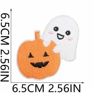 แพทช์ปักลายการ์ตูนฮาโลวีนรูปผีฟักทองค้างคาวใยแมงมุมน่ารักแบบรีดติดเสื้อผ้า กระเป๋า หมวก สำหรับตกแต่ง - Product Image 4