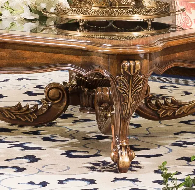 İtalyan antika klasik oturma odası mobilya ahşap yapı el oyma sehpa
