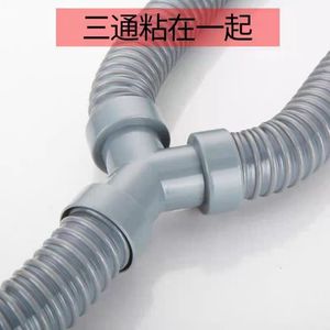 Tuyau de vidange en forme de Y, diamètre intérieur de 1 pouce, tuyau de plomberie flexible en ABS pour deux machines à laver, évier et bac à légumes - Product Image 2