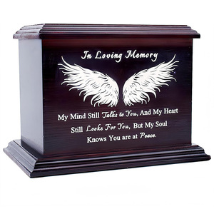 Wooden Pet <b>Urn</b> Rectangle Solid Wood Durable Memorial Box For <b>Cat</b> Dog Funeral Keepsake - Product Image 5