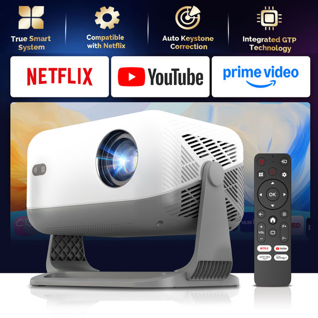 Factory F10 Portable Projector 1080P Support 4K Home Theater Projector Voice Control Google CTS Approved