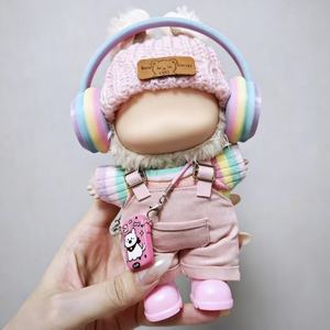 인형을위한 아기 옷과 쌍을 이루는 17cm 블라인드 박스 인형에 대한 귀여운 핑크 바지 7 조각 세트 - Product Image 4