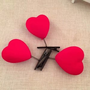 Valentine's Day Hair Accessories Red Velvet Heart Hair <b>Clips</b> Shaking Plush Toy with <b>Spring</b> Hairpin Perfect Gift Idea - Product Image 3