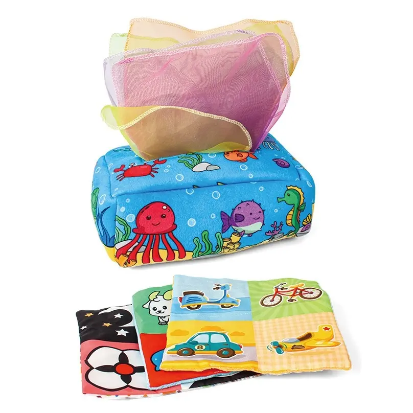 KFS baru kotak handuk kertas bayi cincin benang kertas mainan jaring pendidikan dini interaktif kertas gambar mainan