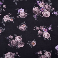 100% polyester imprimé fleuri Transparent tissé en mousseline de soie tissu léger respirant pour les chemises des femmes pure plaine pour les filles