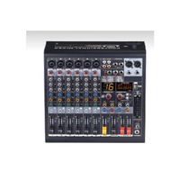 Console de mixage audio numérique Bluetooth professionnelle à 6 canaux avec effets mathématiques DSP intégrés, interface USB en direct, console de mixage audio