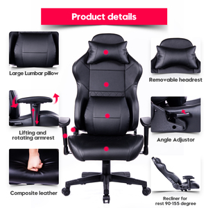 VANBOW Chaise de <span class=keywords><strong>bureau</strong></span> ergonomique en cuir de qualité supérieure en acier inoxydable style moderne pour jeux vidéo professionnels - Product Image 4
