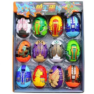12 cm en plastique <span class=keywords><strong>dinosaure</strong></span> Robot jouet 2-en-1 transformation oeufs Dinobots figurines cadeau pour les enfants - Product Image 3