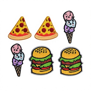 Custom Embroidered Burger Patch <b>Sew</b>-On Badge Cute Cartoon Food Applique Fabric Irregular Shape Garment Decor Hats Safety <b>Pin</b> - Product Image 3