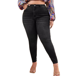 Jeans skinny extensibles grande taille pour femmes-<span class=keywords><strong>Pantalon</strong></span> en denim taille moyenne avec contrôle du ventre (taille 16-30) avec étiquette personnalisée OEM - Product Image 6