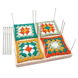 Planche à tricoter en bois réutilisable, tapis de blocage artisanal pour le tricot, idéal pour les créations <span class=keywords><strong>Granny</strong></span> Square, les amateurs de broderie et les fournitures de couture - Product Image 3