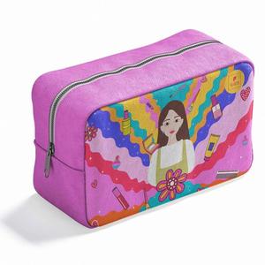 Bolsas de Cosméticos de Lona Personalizadas de Alta Calidad con Cierre de Cremallera y Diseño de Personajes a la Moda - Product Image 3