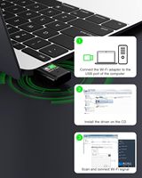 Adaptador WiFi externo USB de doble banda 2,4G/5,8G 600Mbps para ordenador portátil, compatible con red inalámbrica, Windows 11/10/8/7/XP
