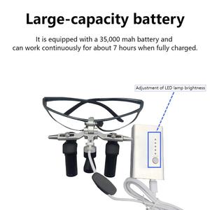 Ergo <strong>Loupes</strong> <strong>4X</strong> Binocular Magnifying Glasses Dental 48&deg; with 5W LED Spotlight Dentistry <strong>Surgical</strong> Tools Power Source Machinery - Product Image 4
