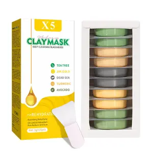 Mini Clay Mask Whitening Exfoliating Blackhead Remover Face Mud Clay Facial Mask Pods Set Tea Dead Sea Rose Green Vegan Products