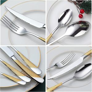 24-Piece hiện đại xuyên biên giới vàng hộp gỗ đặt thép không gỉ dao kéo bao gồm bốn phần chính dao nĩa - Product Image 3