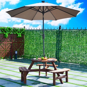 Parc pub patio jardin meubles grand luxe ronde <span class=keywords><strong>bois</strong></span> en <span class=keywords><strong>bois</strong></span> en plein air bière parapluie repas pique-nique <span class=keywords><strong>table</strong></span> et banc - Product Image 6