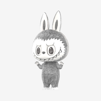 Genuino nuevo PVC 1000% Sketch Anime figura monstruos Mega Labubu para decoración de escritorio regalo de Navidad perfecto
