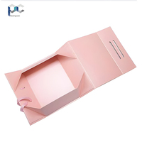 Boîte pliante à fermeture magnétique, boîte rigide plate de luxe, boîte de rangement magnétique pliante en papier avec poignée en ruban