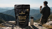 VitaHall, poudre de café au shilajit de qualité alimentaire, marque privée, vente en gros, shilajit pur, améliore l'immunité, usage adulte, 10 g/jour