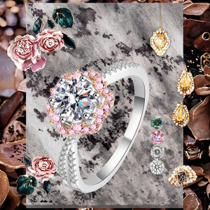 แหวนหมั้นเพชรโมอิสซาไนต์ 1 กะรัต ยี่ห้อ Kacy รุ่น Eternity Band เงินแท้ 925 ชุบแพลตตินั่ม แบบหนามเตย ปรับขนาดได้ ผลิตโดยผู้ผลิตอิสระ - Product Image 2