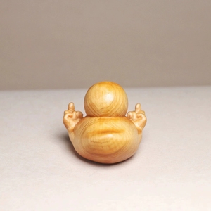 Statuette artisanale miniature en bois <span class=keywords><strong>de</strong></span> santal, canard, art populaire, figurine marchante, sculpture - Product Image 3