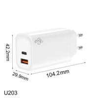 GaN PD65W Carga súper rápida EE. UU. UE Reino Unido AU en pines Teléfono celular múltiple QC Tipo C Cargador de pared USB C PD3.0 Cargador rápido Tipo C