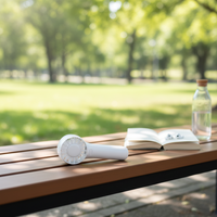 Ventilateur portable à logo personnalisé, puissant et tendance, mini ventilateur blanc portable pour extérieur, idéal pour l'été