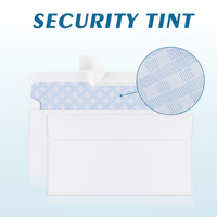 Enveloppes commerciales personnalisées haut de gamme à fermeture autocollante, enveloppes de courrier blanches teintées de sécurité pour factures et chèques de bureau